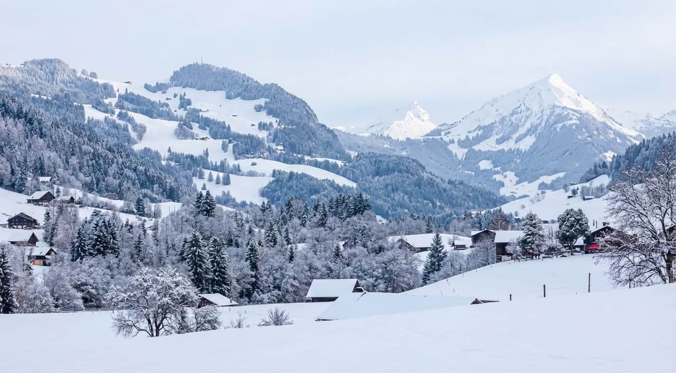Rougemont sotto la neve, nelle Alpi vodesi